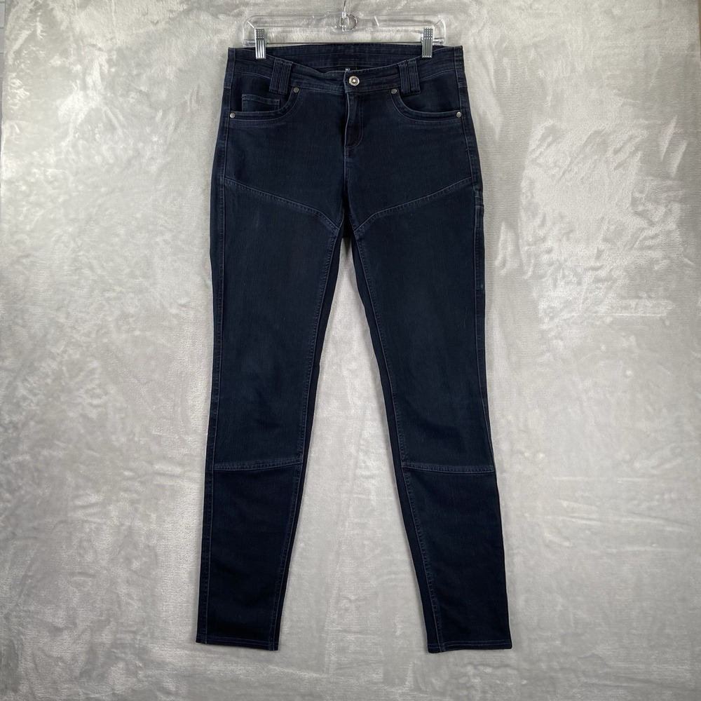 KUHL Jeans Womens 8 Reg 31x31 Danzer Moto Style Skinny Fit Blue Indigo Dye